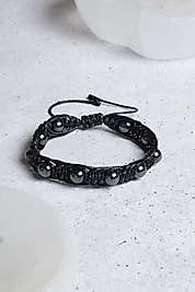 Hematit 8 mm Deri İpli Sertifikalı Doğaltaş Bileklik