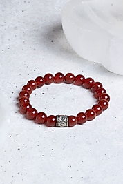 Kırmızı Akik Doğaltaş 8 mm Lastikli Bileklik