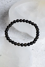 Golden Obsidyen Doğaltaş Sertifikalı 6 mm Bileklik